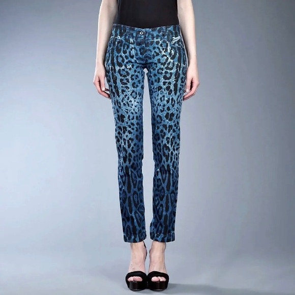 ⚜️$1,295 Retail Dolce & Gabbana Leopard Print Distressed Jeans⚜️ - Picture 3 of 16